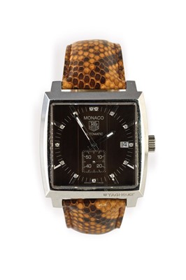 Lot 23 - A gentleman’s stainless steel wristwatch, Tag Heuer, Monaco, automatic