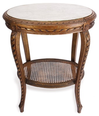 Lot 29 - A Louis XVI style giltwood oval occasional table, early 20th Century