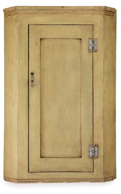 Lot 71 - A George III painted hanging corner cupboard