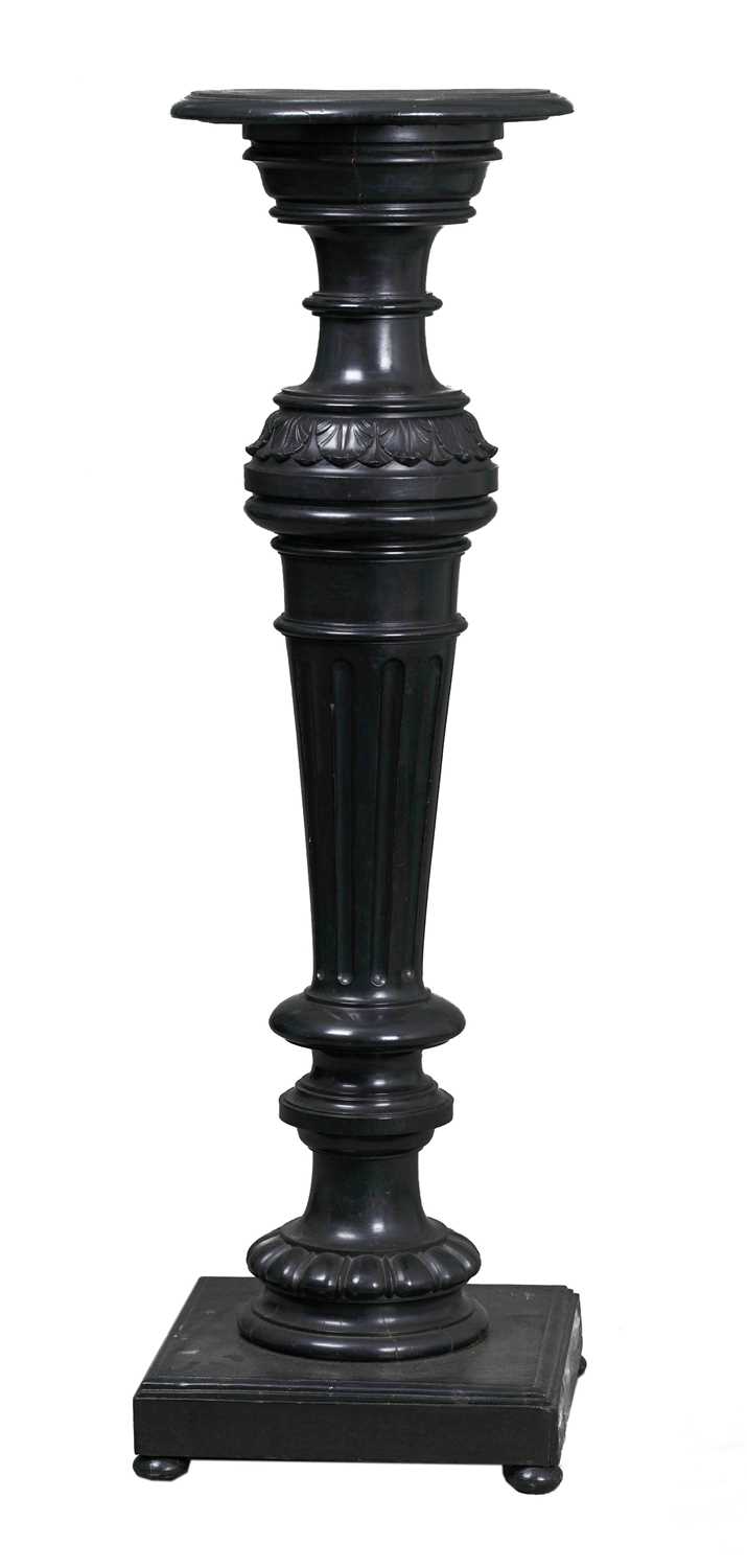 Lot 5 - Black Wooden Pedestal, 20th Century