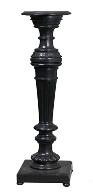 Lot 5 - Black Wooden Pedestal, 20th Century