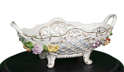 Lot 38 - Dresden Floral Double-Handled Server, 19th Century