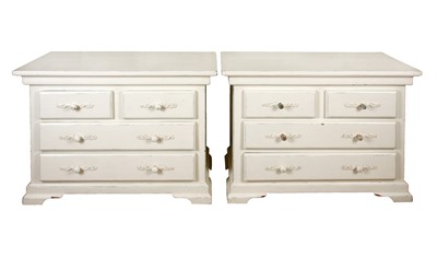 Lot 42 - A pair of white-painted chest of drawers
