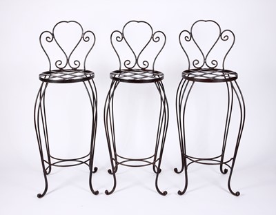 Lot 73 - Three metal bar stools