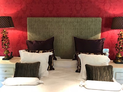 Lot 96 - Queen bed base and matching headboard