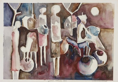 Lot 484 - Joyce Ntobe (Beezy Bailey), b.1962 South Africa, I Dreamt I Walked Down The Road Wearing Unbelievably High Heels