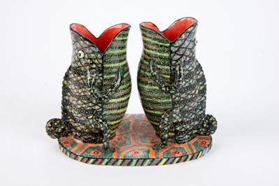 Lot 31 - Ardmore Ceramic Studio,Chameleon double vase