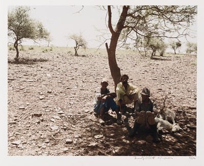 Lot 83 - David Goldblatt, Three men rest at the side of the track between Bute asbestos Mine and Heuningvlei in Northern Cape