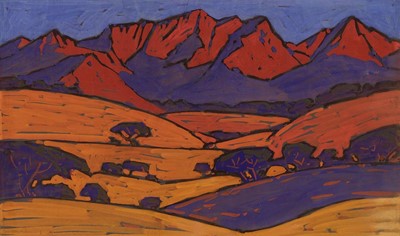Lot 25 - Jacobus Hendrik Pierneef, Landscape with rolling hills