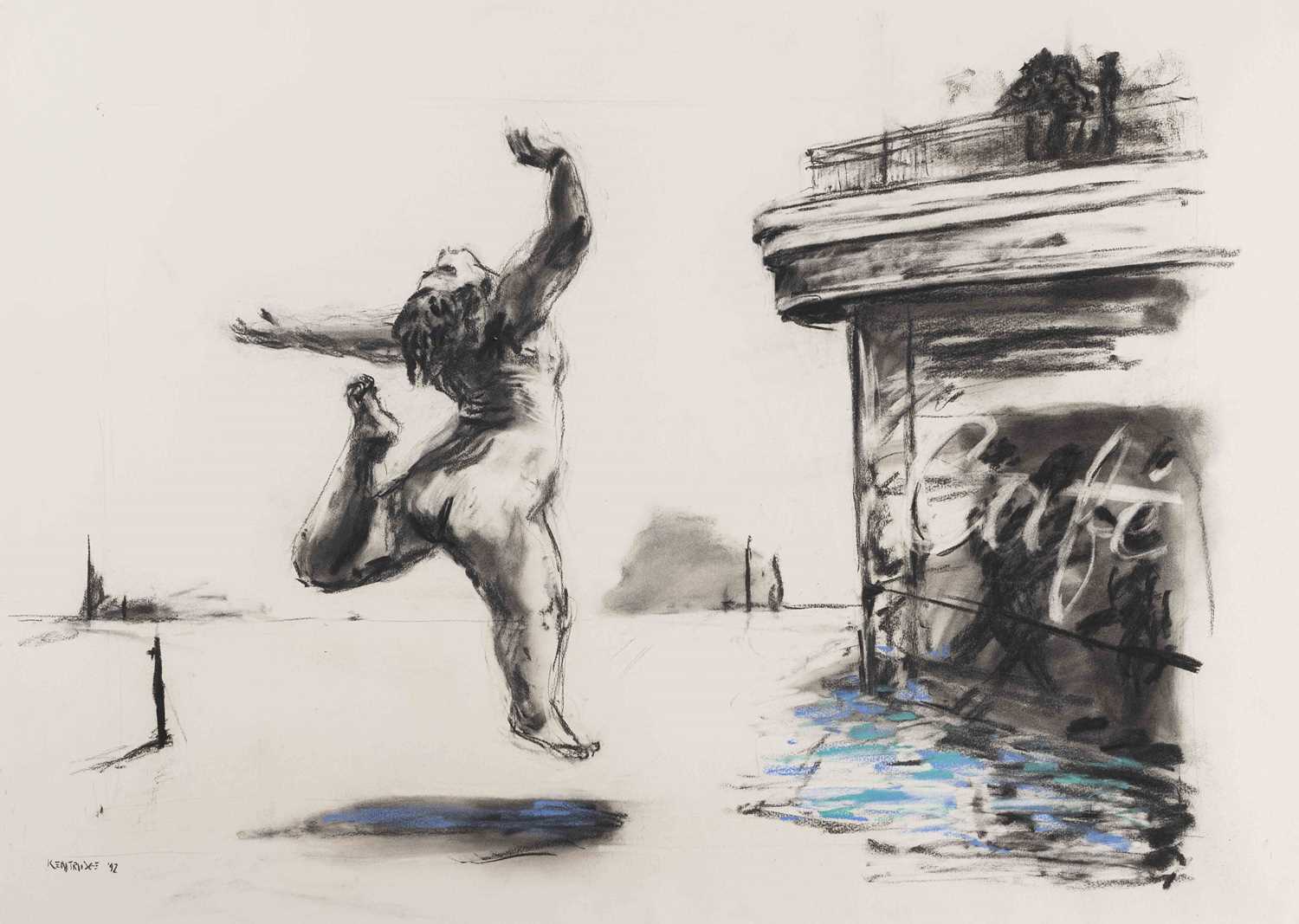Lot 31 - William Kentridge, Untitled (Woman and Café)