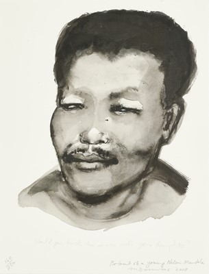 Lot 57 - Marlene Dumas|b.1953 South Africa|Portrait of a young Nelson Mandela